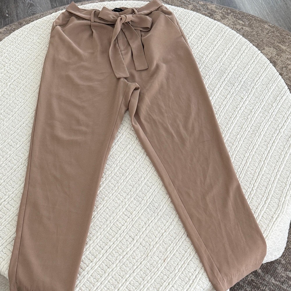 Forever 21 Light Brown Tie-Waist Trousers